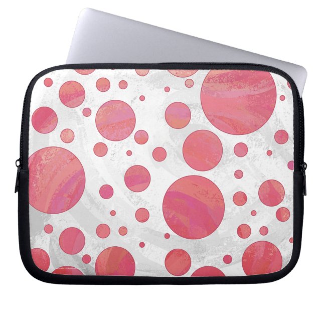 Salmon Swirl Dot Pattern Laptop Sleeve (Voorkant)