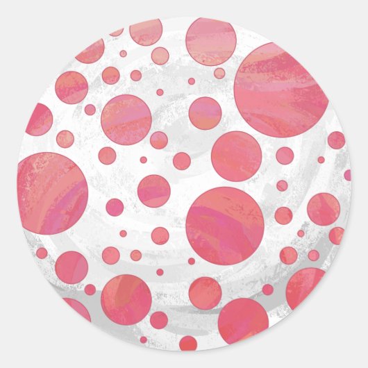 Salmon Swirl Dot Pattern Ronde Sticker (Voorkant)