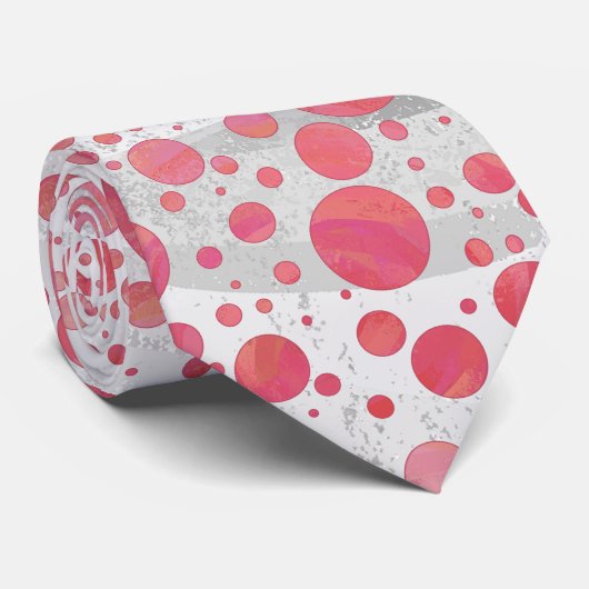 Salmon Swirl Dot Pattern Stropdas (Opgerold)