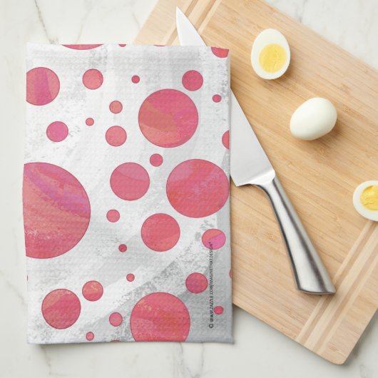 Salmon Swirl Dot Pattern Theedoek (Quarter Fold)