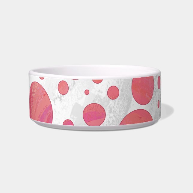 Salmon Swirl Dot Pattern Voerbakje (Rechts)