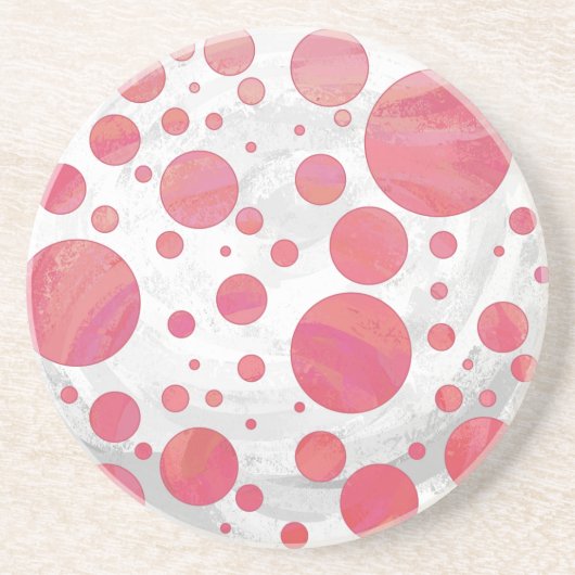 Salmon Swirl Dot Pattern Zandsteen Onderzetter (Voorkant)