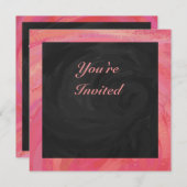 Salmon Swirl en Black Party Kaart (Voorkant / Achterkant)