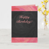 Salmon Swirl en Black Party Kaart (Gele Bloem)