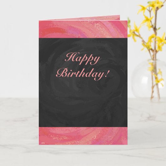 Salmon Swirl en Black Party Kaart (Gele Bloem)