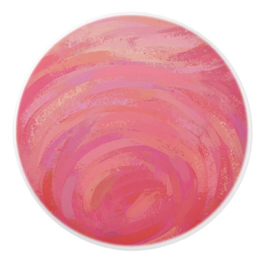 Salmon Swirl Keramische Knop (Voorkant)