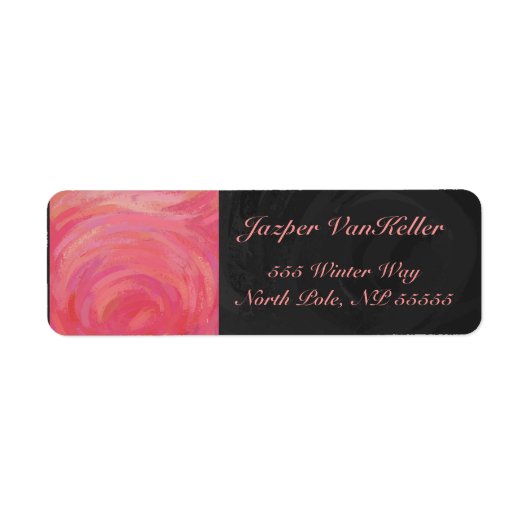 Salmon Swirl Monogram Etiket (Voorkant)