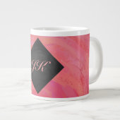 Salmon Swirl Monogram Grote Koffiekop (Voorkant rechts)