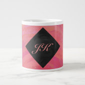 Salmon Swirl Monogram Grote Koffiekop (Voorkant)