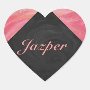 Salmon Swirl Monogram Hart Sticker