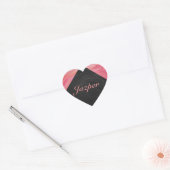 Salmon Swirl Monogram Hart Sticker (Envelop)