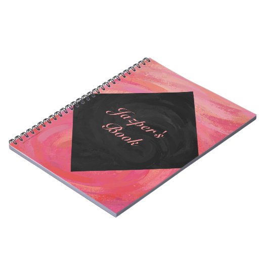 Salmon Swirl Monogram Notitieboek (Linkerzijde)