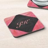 Salmon Swirl Monogram Onderzetter (Linkerzijde)