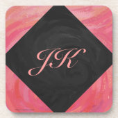 Salmon Swirl Monogram Onderzetter (Voorkant)