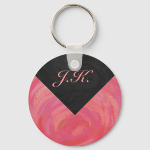 Salmon Swirl Monogram Sleutelhanger