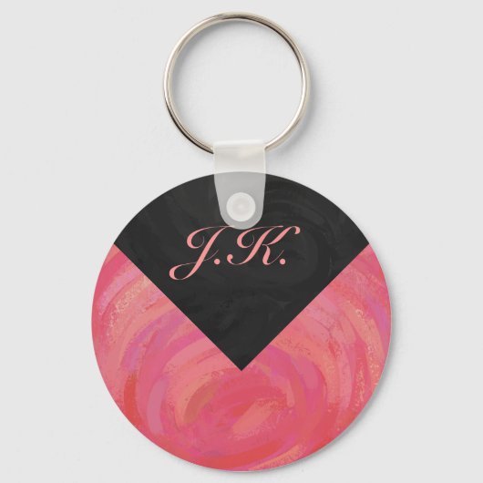 Salmon Swirl Monogram Sleutelhanger (Voorkant)