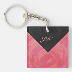 Salmon Swirl Monogram Sleutelhanger