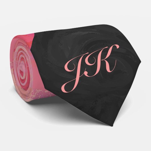 Salmon Swirl Monogram Stropdas (Opgerold)