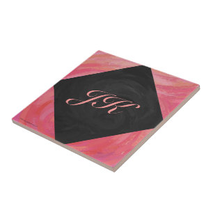 Salmon Swirl Monogram Tegeltje