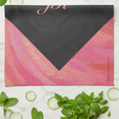 Salmon Swirl Monogram Theedoek (Gevouwen)