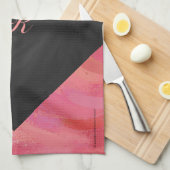 Salmon Swirl Monogram Theedoek (Quarter Fold)