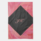 Salmon Swirl Monogram Theedoek (Verticaal)
