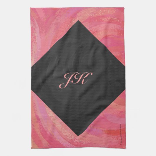 Salmon Swirl Monogram Theedoek (Verticaal)