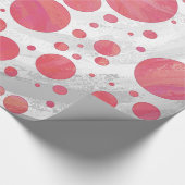 Salmon Swirl Polka Dots Cadeaupapier (Hoek)