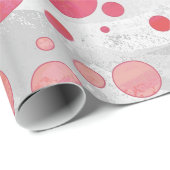 Salmon Swirl Polka Dots Cadeaupapier (Rol Hoek)