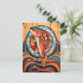 Salmon Totem – Journey in Deco Style Briefkaart (Staand voorkant)