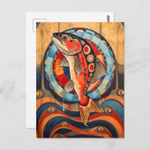 Salmon Totem – Journey in Deco Style Briefkaart (Voorkant / Achterkant)