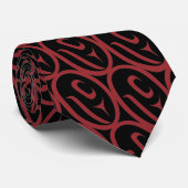 Salmon Trout Head Black en Red Stropdas (Opgerold)