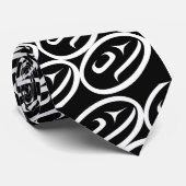 Salmon Trout Head Black & White Stropdas (Opgerold)