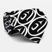 Salmon Trout Head Black & White Stropdas (Opgerold)