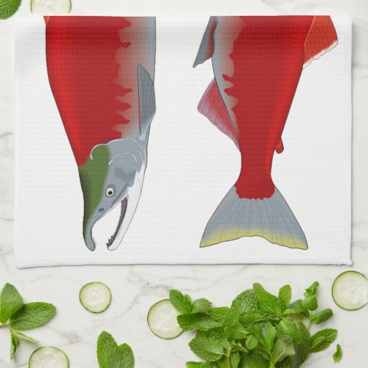 Salmon Twins Theedoek (Gevouwen)