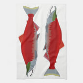Salmon Twins Theedoek (Verticaal)