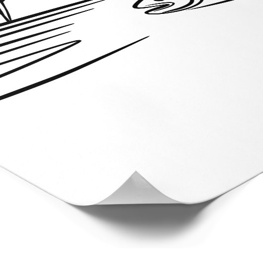 Salmon Vissen Line Art Poster (Hoek)