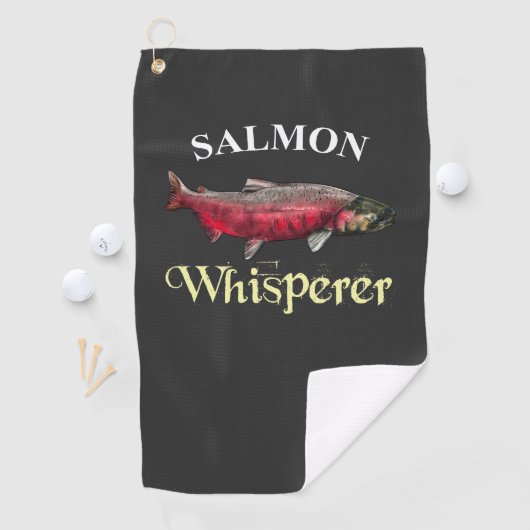 Salmon Whisperer Dark Vist Towel Golfhanddoek (Insitu)