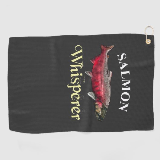 Salmon Whisperer Dark Vist Towel Golfhanddoek (Horizontaal)