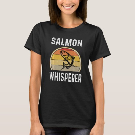 Salmon Whisperer Vist Fisherman Fishermen Retre T-shirt (Voorkant)