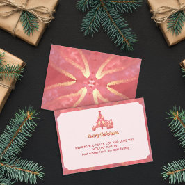 salmon winter christmas wish sunburtst mandala kaart