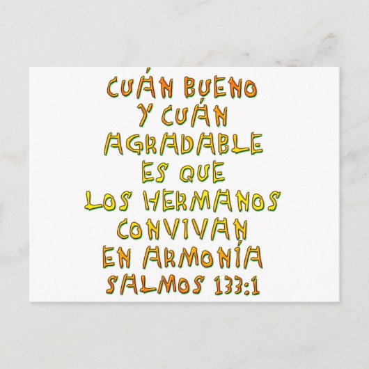 Salmos 133:1 briefkaart (Voorkant)