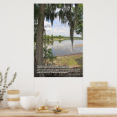 Salmos 1:1-3 (kartel con Rio y Arbol) Poster (Keuken)