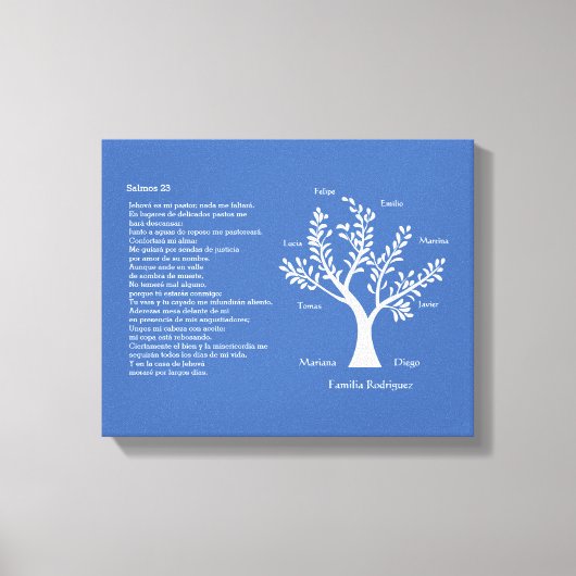 Salmos 23 - Psalm 23 stamboom, Canvas Afdruk (Voorkant)