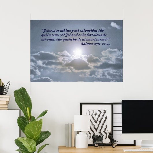 Salmos 27:1 con el Cielo Poster (Thuiskantoor)