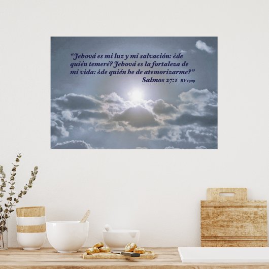 Salmos 27:1 con el Cielo Poster (Keuken)