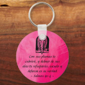 Salmos 91:4 sleutelhanger Spaans (Voorkant)