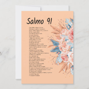 Salmos 91, Bijbelvers met mooie florale bloem Save The Date