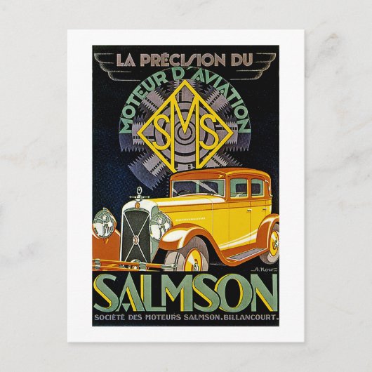 Salmson Automobile Ad Briefkaart (Voorkant)