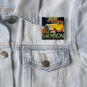 Salmson Automobile Ad Vierkante Button 5,1 Cm (In situ)